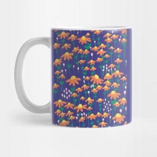 Spring Flowers on Indigo Mug